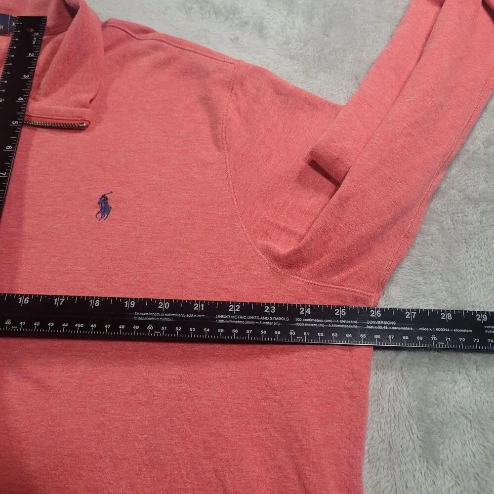 Polo Ralph Lauren Sweater Mens XL Red 1/4 Zip Mock Neck Cotton Blend Long Sleeve
